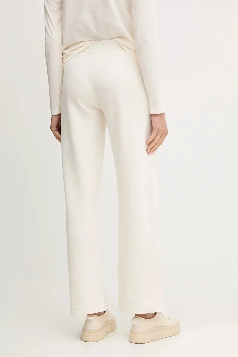 pantaloni tuta donna colore beige con applicazione EW002053 AF15356 miniatura 3