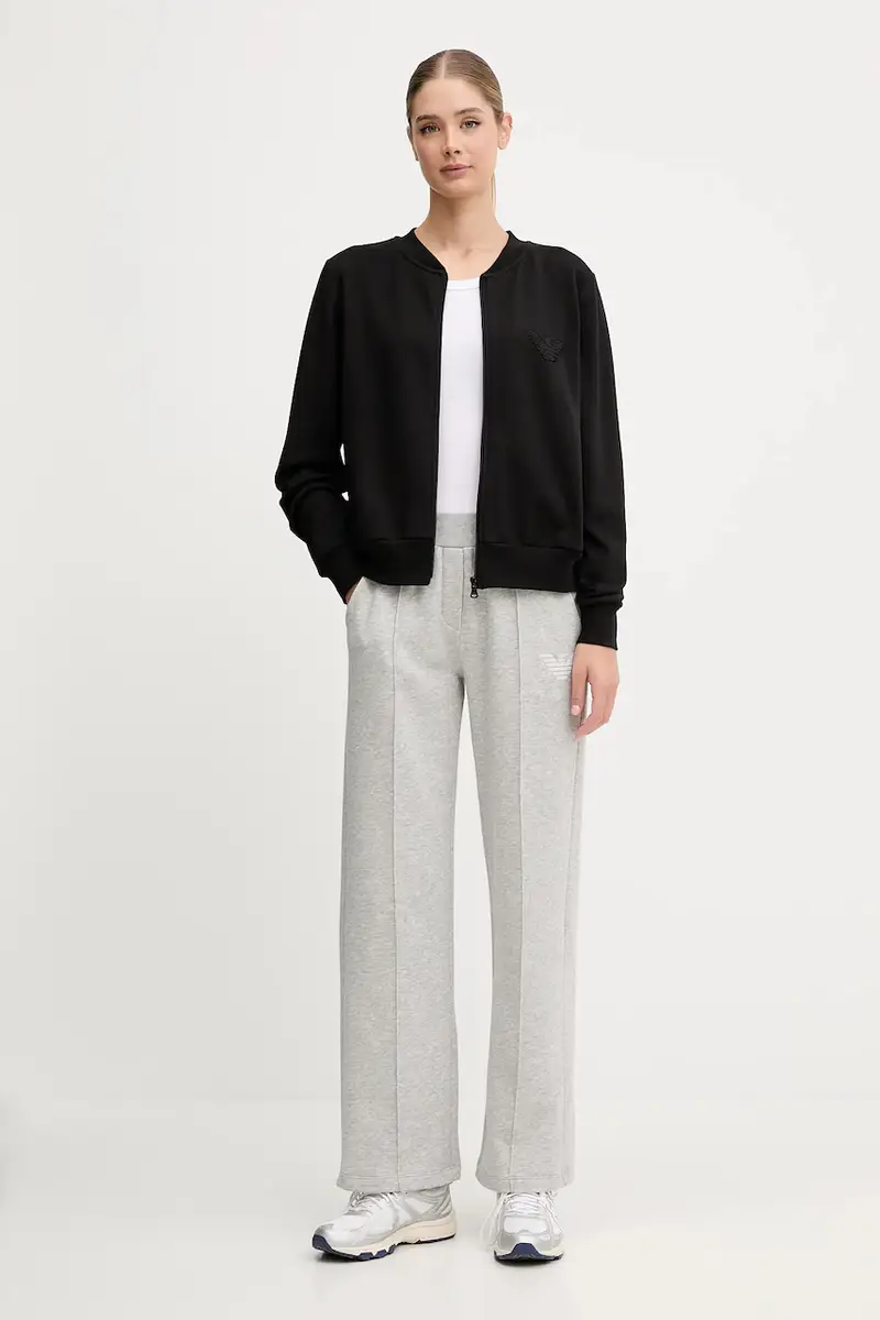 pantaloni tuta donna colore grigio con applicazione EW002053 AF15356 miniatura 2