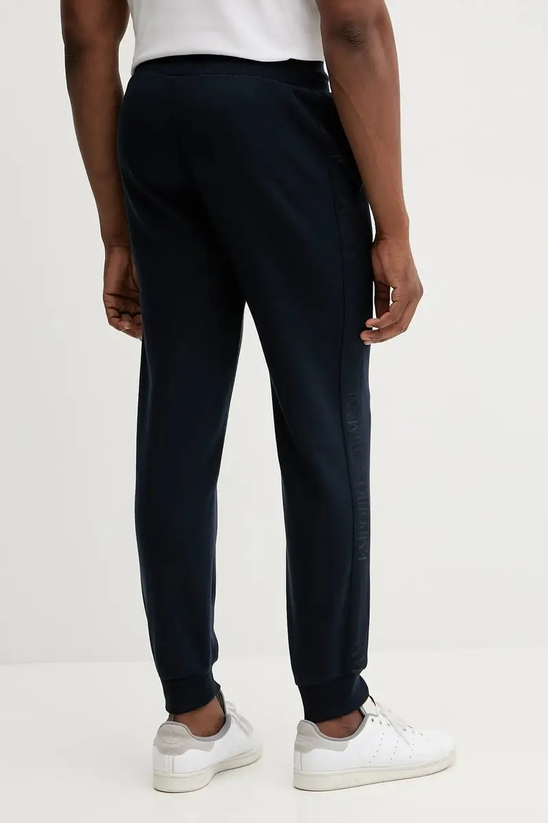 pantaloni tuta uomo colore blu navy con applicazione EM000500 AF14976 miniatura 2
