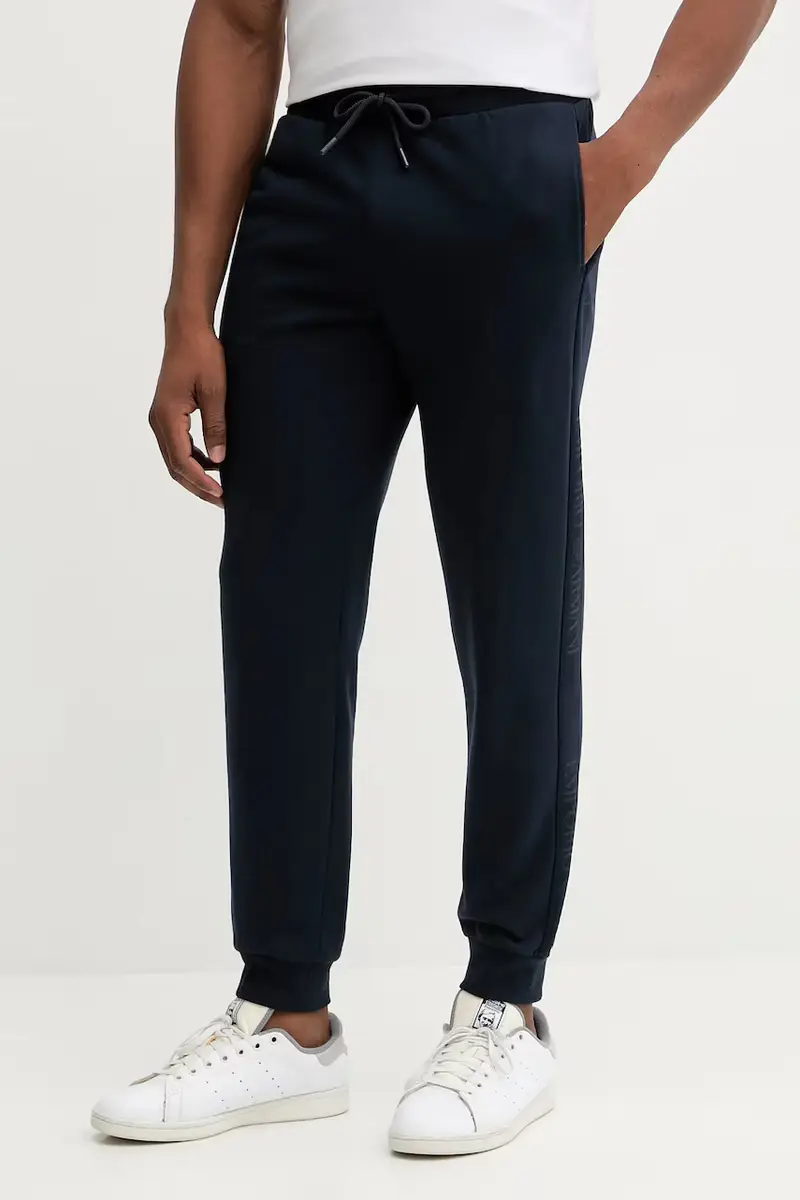 pantaloni tuta uomo colore blu navy con applicazione EM000500 AF14976