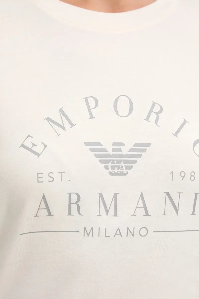 top a maniche lunghe in cotone colore beige EW001899 AF15345 miniatura 5