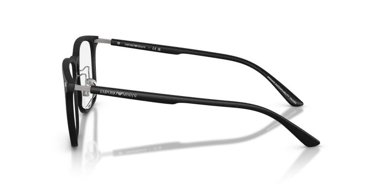 Emporio Armani Unisex EA3263D 5001 Montature da vista Iniettato Nero Trasparente Pillow Normale miniatura 3