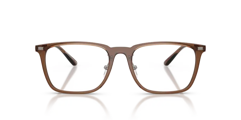 Emporio Armani Unisex EA3263D 6282 Montature da vista Iniettato Marrone Trasparente Pillow Normale miniatura 2