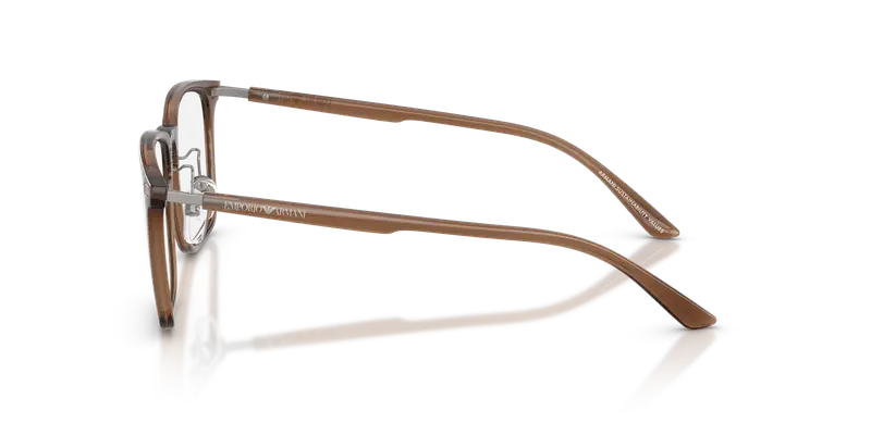 Emporio Armani Unisex EA3263D 6282 Montature da vista Iniettato Marrone Trasparente Pillow Normale miniatura 3