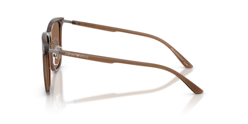 Emporio Armani Unisex EA4255D 628273 Occhiali da sole Iniettato Marrone Marrone Geometrica Normale miniatura 3