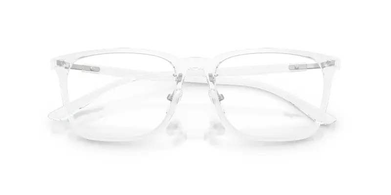 Unisex Emporio Armani EA3263D 6344 Montature da vista Iniettato Trasparente Trasparente Pillow Normale miniatura 2