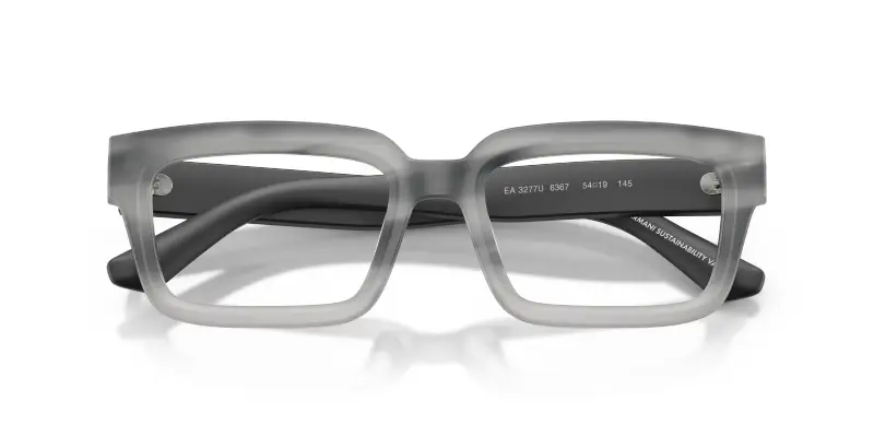 Unisex Emporio Armani EA3277U 6367 Montature da vista Acetato Grigio Trasparente Squadrata Normale miniatura 2