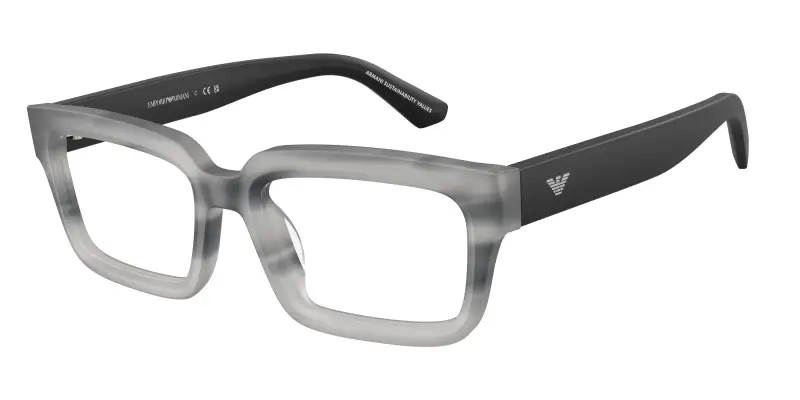 Unisex Emporio Armani EA3277U 6367 Montature da vista Acetato Grigio Trasparente Squadrata Normale