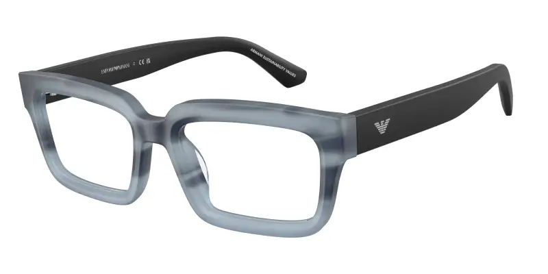 Unisex Emporio Armani EA3277U 6368 Montature da vista Acetato Blu Trasparente Squadrata Normale