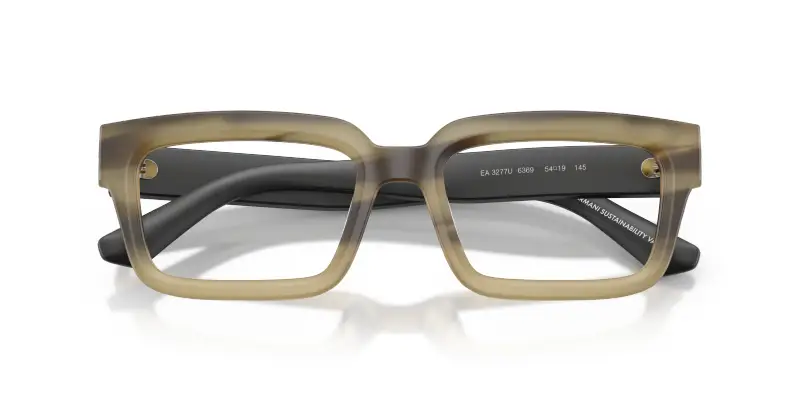 Unisex Emporio Armani EA3277U 6369 Montature da vista Acetato Verde Trasparente Squadrata Normale miniatura 2