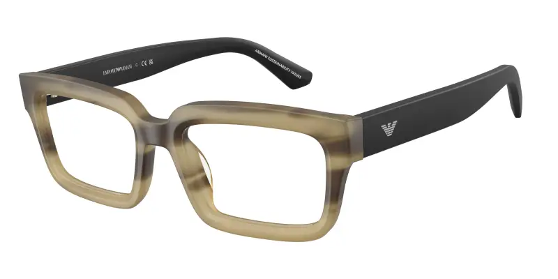 Unisex Emporio Armani EA3277U 6369 Montature da vista Acetato Verde Trasparente Squadrata Normale