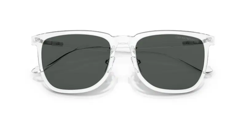 Unisex Emporio Armani EA4255D 634487 Occhiali da sole Iniettato Trasparente Grigio Geometrica Normale miniatura 2