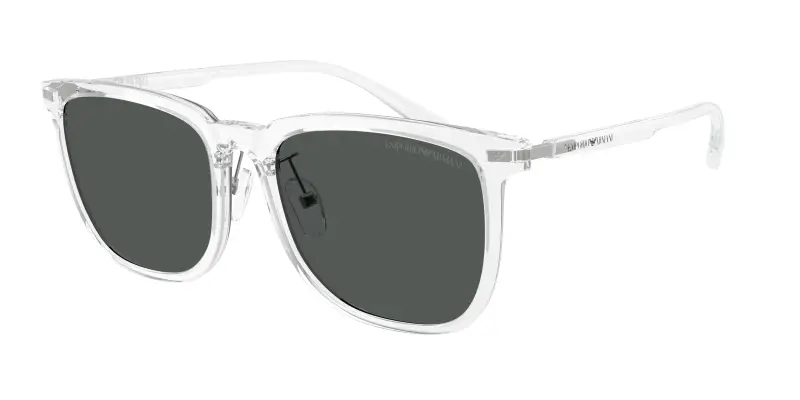 Unisex Emporio Armani EA4255D 634487 Occhiali da sole Iniettato Trasparente Grigio Geometrica Normale