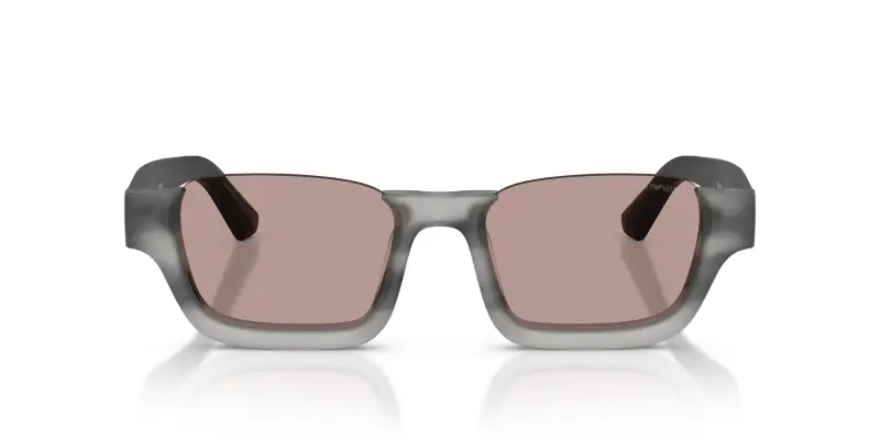 Unisex Emporio Armani EA4268U 63677N Occhiali da sole Acetato Grigio Marrone Geometrica Normale miniatura 3