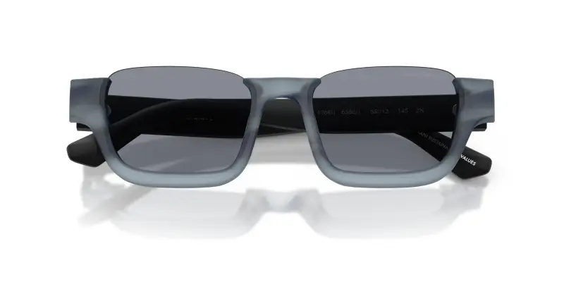Unisex Emporio Armani EA4268U 6368/1 Occhiali da sole Acetato Blu Grigio Geometrica Normale miniatura 2