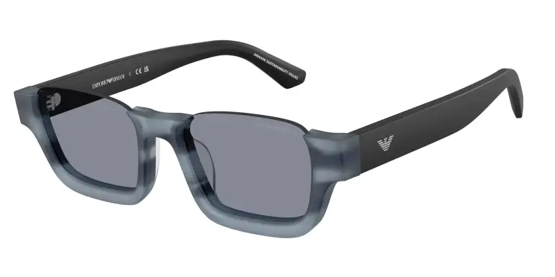 Unisex Emporio Armani EA4268U 6368/1 Occhiali da sole Acetato Blu Grigio Geometrica Normale