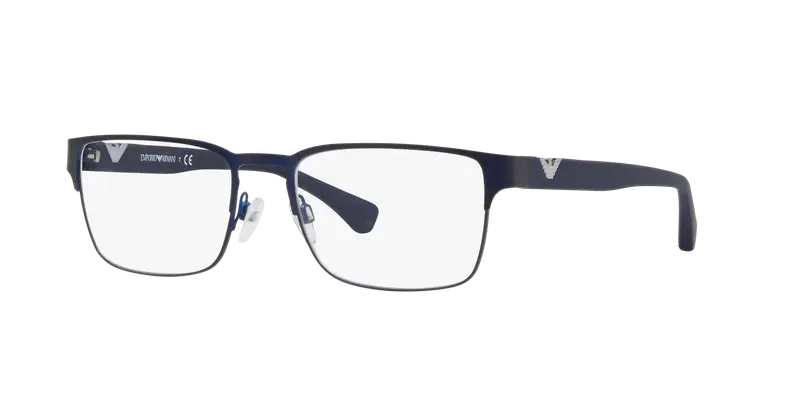 Emporio Armani Uomo EA1027 3100 Montature da vista Metallo Blu Trasparente Squadrata Normale