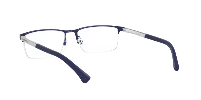 Emporio Armani Uomo EA1041 3131 Montature da vista Metallo Blu Trasparente Squadrata Normale miniatura 3
