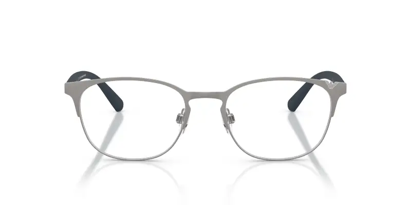 Uomo EA1059 3096 Montature da vista Metallo Grigio Trasparente Rotonda Normale miniatura 3