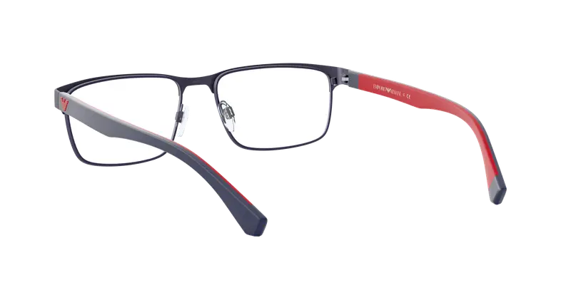 Emporio Armani Uomo EA1105 3092 Montature da vista Metallo Blu Trasparente Squadrata Normale miniatura 3