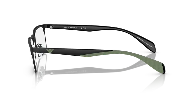 Emporio Armani Uomo EA1149 3001 Montature da vista Metallo Nero Trasparente Squadrata Normale miniatura 3