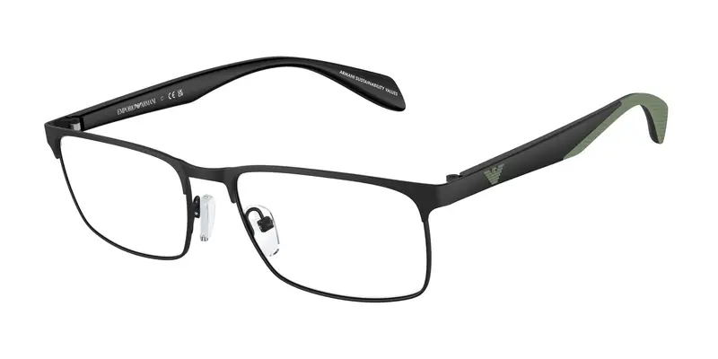 Emporio Armani Uomo EA1149 3001 Montature da vista Metallo Nero Trasparente Squadrata Normale