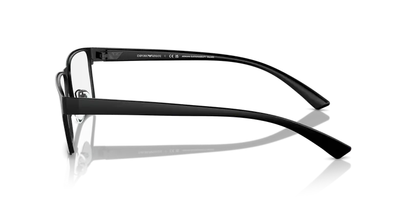 Emporio Armani Uomo EA1157 3001 Montature da vista Metallo Nero Trasparente Squadrata Normale miniatura 3