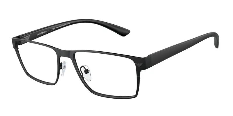 Emporio Armani Uomo EA1157 3001 Montature da vista Metallo Nero Trasparente Squadrata Normale