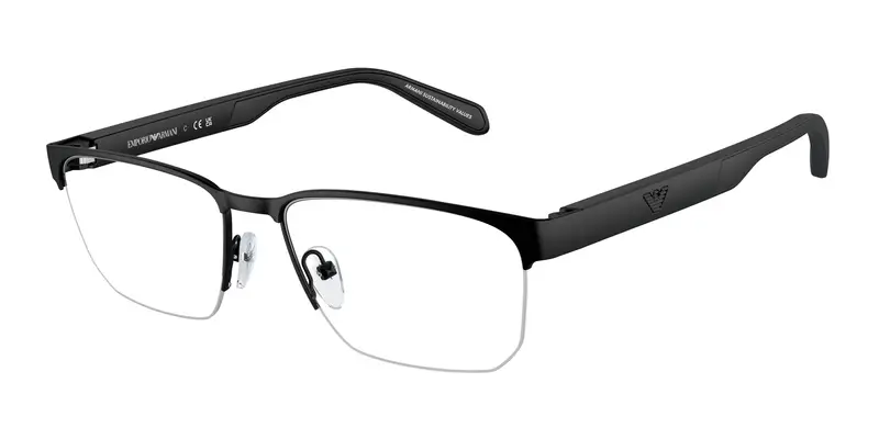 Emporio Armani Uomo EA1162 3001 Montature da vista Metallo Nero Trasparente Geometrica Normale