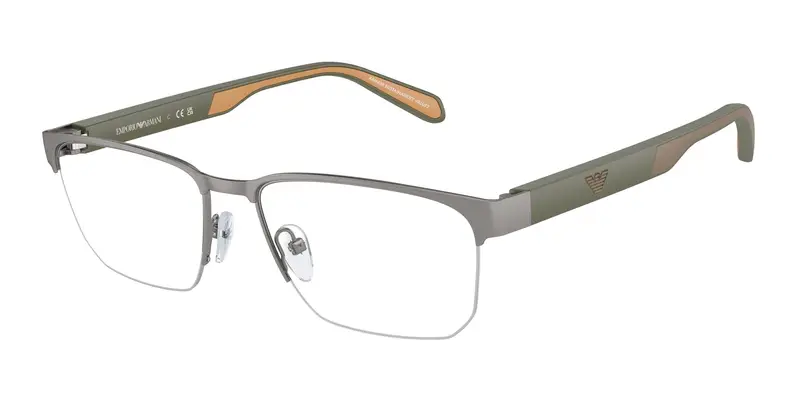 Emporio Armani Uomo EA1162 3003 Montature da vista Metallo Grigio Trasparente Geometrica Normale