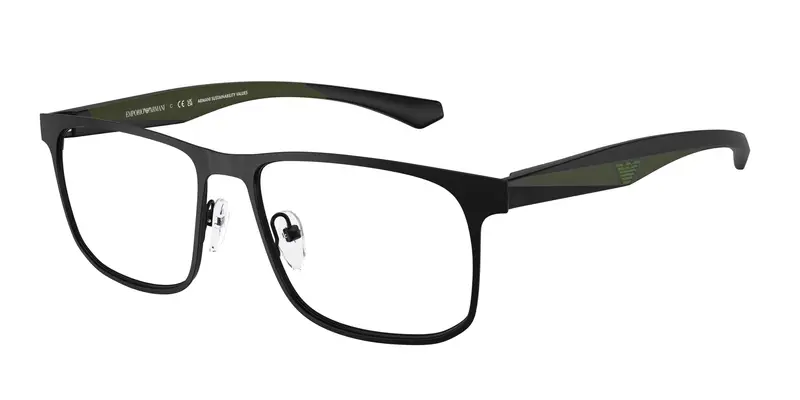 Emporio Armani Uomo EA1163  3001 Montature da vista Metallo Nero Trasparente Squadrata Normale
