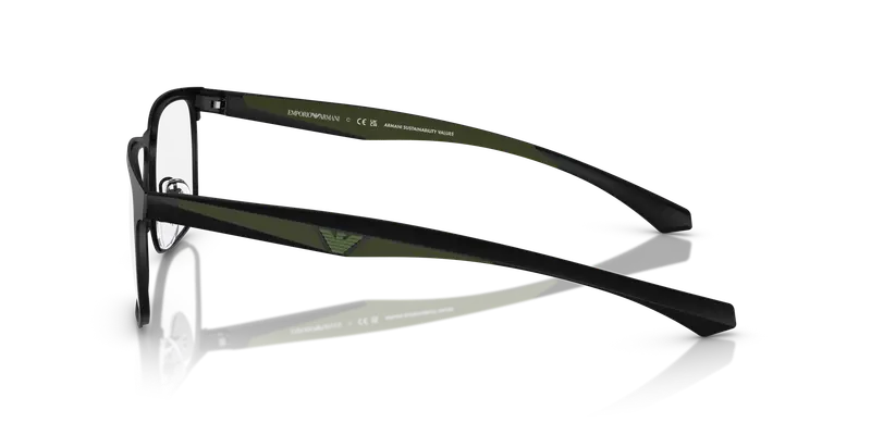 Emporio Armani Uomo EA1163 3001 Montature da vista Metallo Nero Trasparente Squadrata Normale miniatura 3