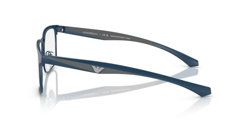 Emporio Armani Uomo EA1163 3389 Montature da vista Metallo Blu Trasparente Squadrata Normale miniatura 3