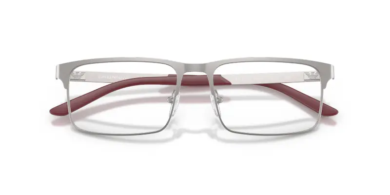 Uomo EA1170 3003 Montature da vista Metallo Grigio Trasparente Squadrata Normale miniatura 2