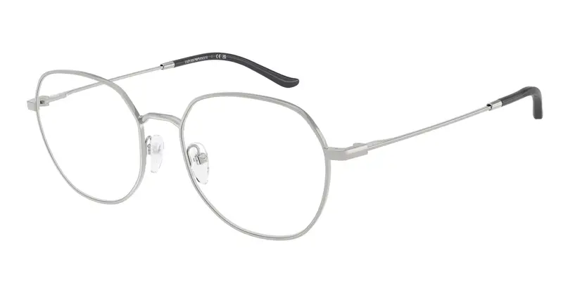 Emporio Armani Uomo EA1174D 3015 Montature da vista Metallo Argento Trasparente Rotonda Normale