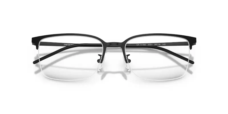 Uomo EA1179D 3001 Montature da vista Metallo Nero Trasparente Geometrica Normale miniatura 2