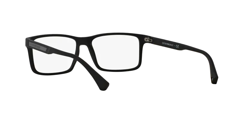 Emporio Armani Uomo EA3038 5063 Montature da vista Peek Nero Trasparente Squadrata Normale miniatura 3