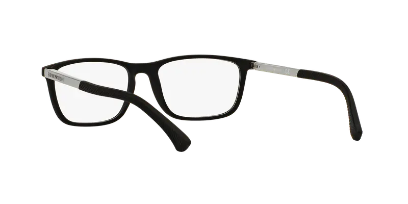 Emporio Armani Uomo EA3069 5063 Montature da vista Iniettato Nero Trasparente Squadrata Normale miniatura 3