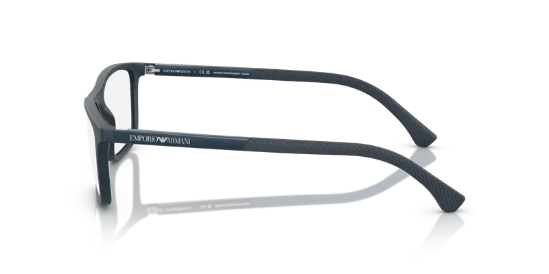 Emporio Armani Uomo EA3069 6189 Montature da vista Iniettato Blu Trasparente Squadrata Normale miniatura 3