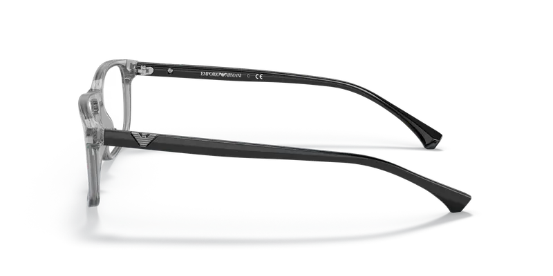 Emporio Armani Uomo EA3098 5029 Montature da vista Acetato Grigio Trasparente Squadrata Normale miniatura 3