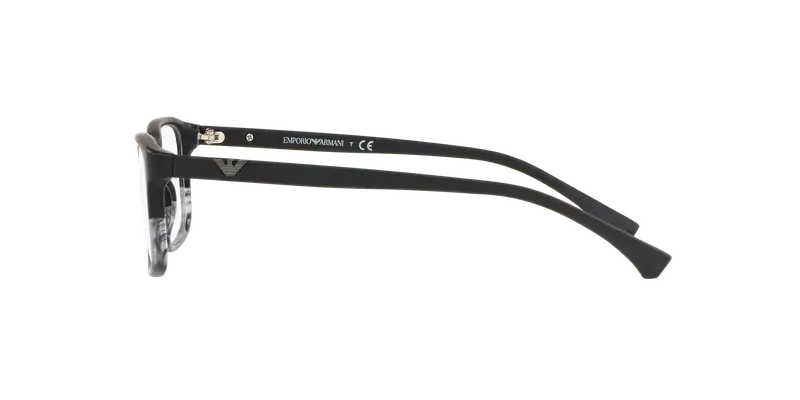 Emporio Armani Uomo EA3098 5566 Montature da vista Acetato Nero Trasparente Squadrata Normale miniatura 2