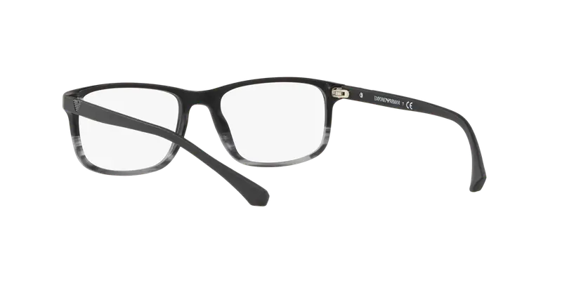 Emporio Armani Uomo EA3098 5566 Montature da vista Acetato Nero Trasparente Squadrata Normale miniatura 3