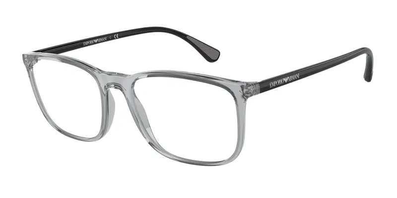 Emporio Armani Uomo EA3177 5090 Montature da vista Iniettato Grigio Trasparente Squadrata Normale