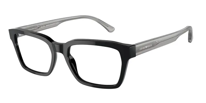 Emporio Armani Uomo EA3192 5378 Montature da vista Acetato Nero Trasparente Squadrata Normale