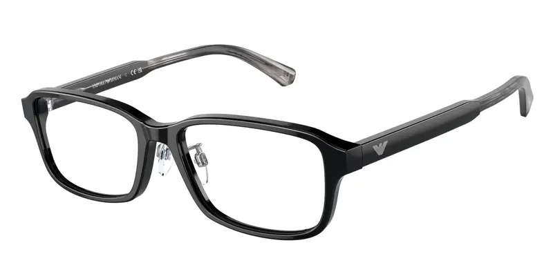 Emporio Armani Uomo EA3215D 5017 Montature da vista Acetato Nero Trasparente Pillow Normale