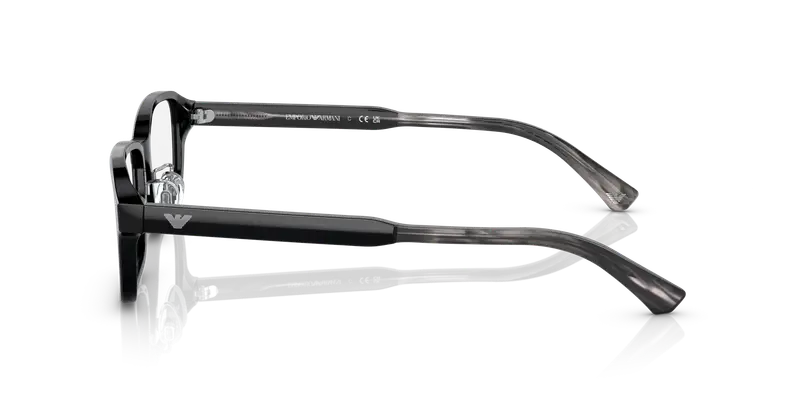Emporio Armani Uomo EA3215D 5017 Montature da vista Acetato Nero Trasparente Pillow Normale miniatura 3