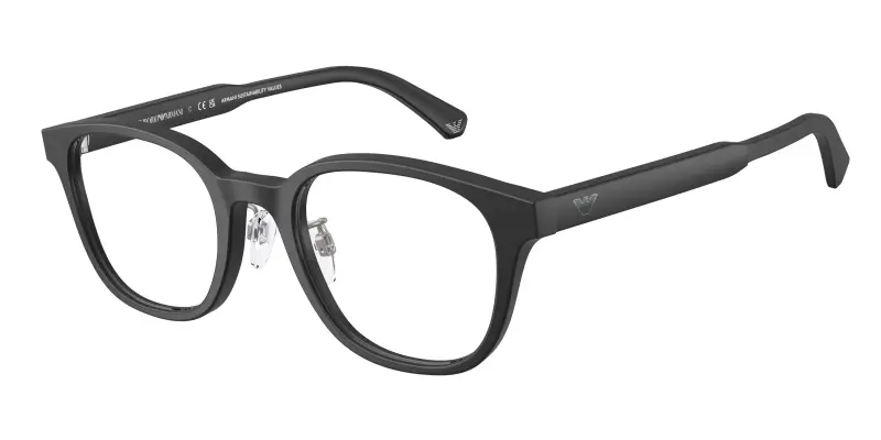 Uomo EA3216D 5001 Montature da vista Acetato Nero Trasparente Pantos Normale