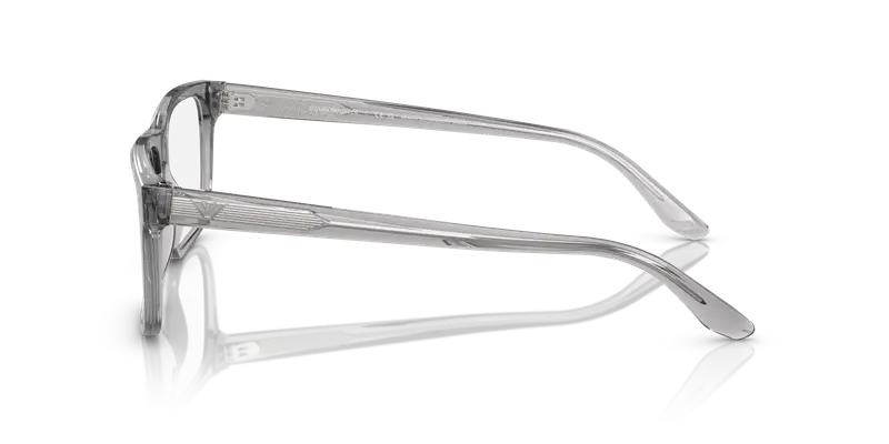 Emporio Armani Uomo EA3218 5075 Montature da vista Acetato Grigio Trasparente Squadrata Normale miniatura 3