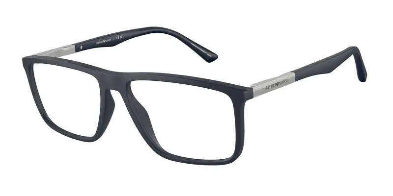 Emporio Armani Uomo EA3221 5088 Montature da vista Iniettato Blu Trasparente Squadrata Normale