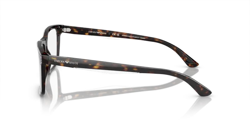 Emporio Armani Uomo EA3227 6052 Montature da vista Acetato Tartaruga Trasparente Pillow Normale miniatura 3